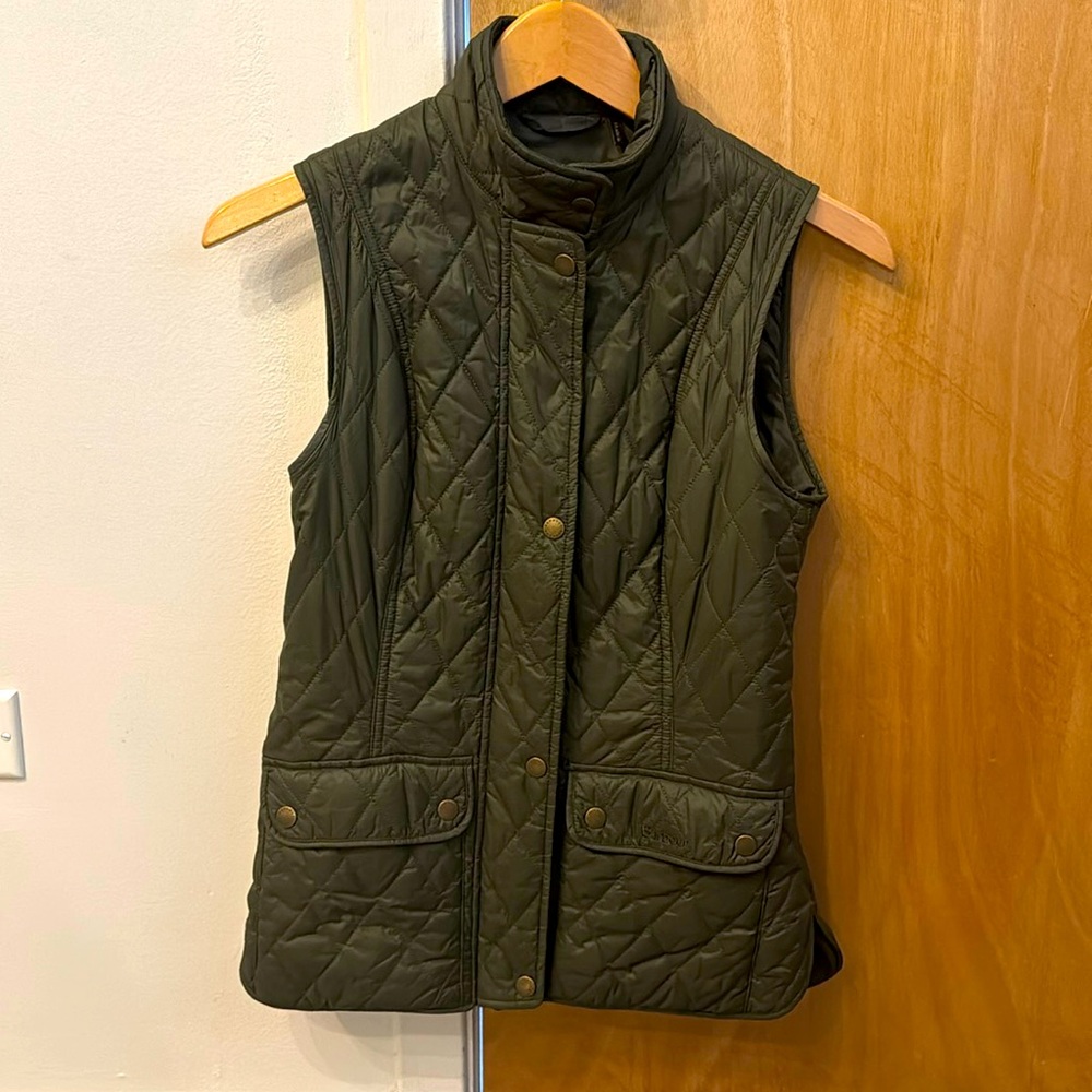 COPY - Barbour women’s Otterburn vest, olive green, size 8UK / 4US